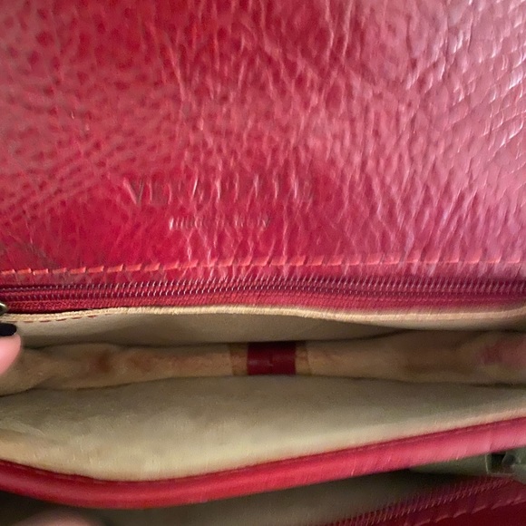 Red Italian leather crossbody purse - Picture 9 of 10